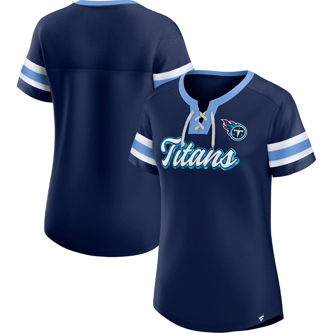 Tennessee Titans Women's Original State Lace-Up T-Shirt Navy - Fanatics