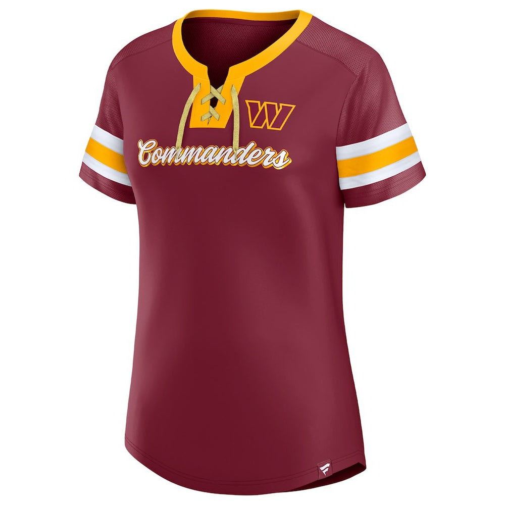 Washington Commanders Women's Original State Lace-Up T-Shirt Burgundy - Fanatics