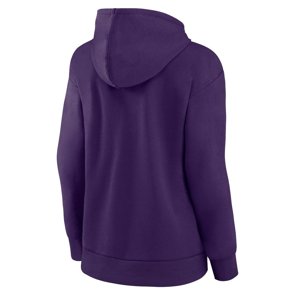 Baltimore Ravens Women's Iconic Cotton Fleece Checklist Pullover Hoodie Purple - Fanatics