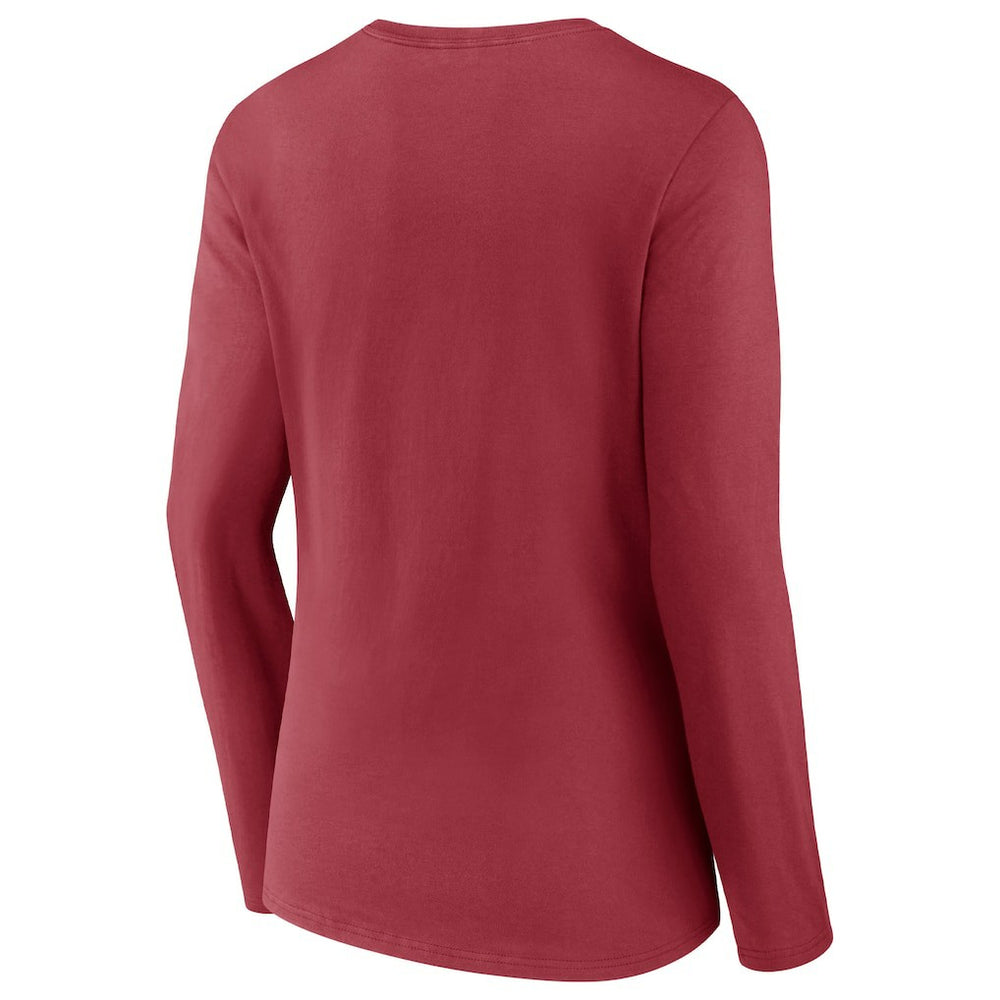 Arizona Cardinals Women's Drive Forward V-Neck Long Sleeve T-Shirt Cardinal - Fanatics