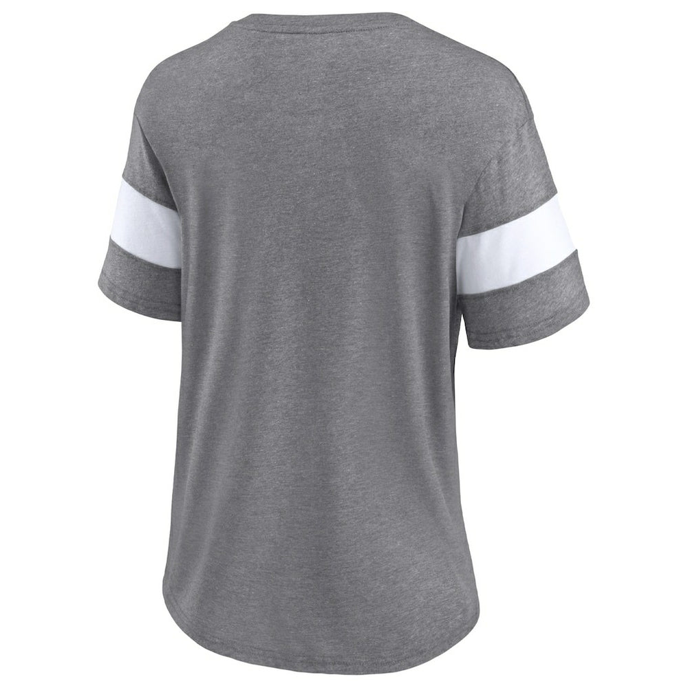 Cleveland Browns Women's Distressed Team Tri-Blend V-Neck T-Shirt Heathered Gray/White - Fanatics