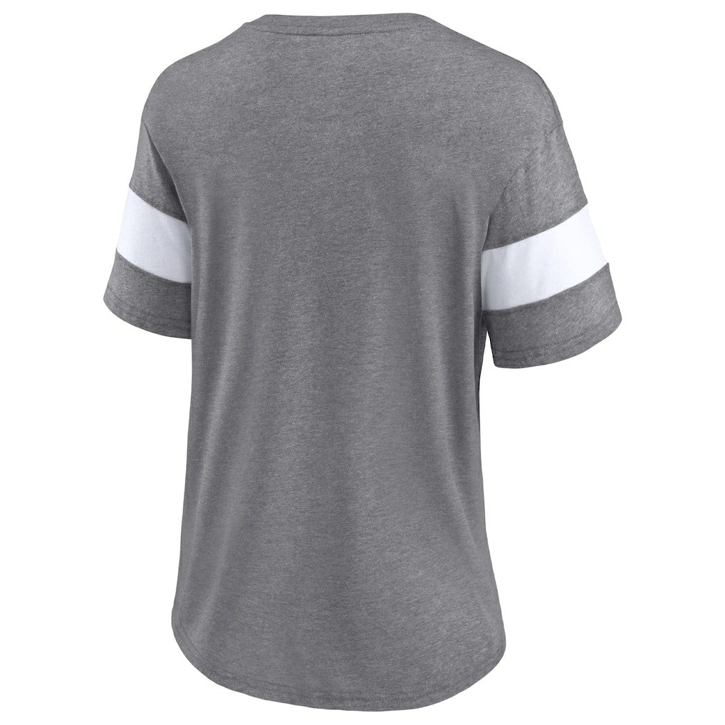 Cleveland Browns Women's Give It All Half-Sleeve Tri-Blend V-Neck T-Shirt Heather Gray - Fanatics
