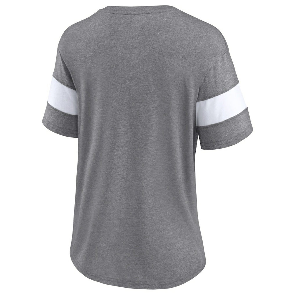 Cleveland Browns Women's Give It All Half-Sleeve Tri-Blend V-Neck T-Shirt Heather Gray - Fanatics