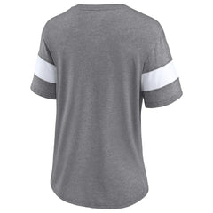 Cleveland Browns Women's Give It All Half-Sleeve Tri-Blend V-Neck T-Shirt Heather Gray - Fanatics