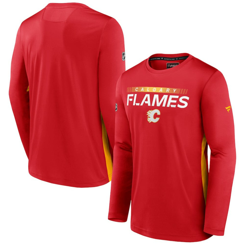 Calgary Flames - Fanatics Authentic Pro Rink Performance Long Sleeve T-Shirt Red