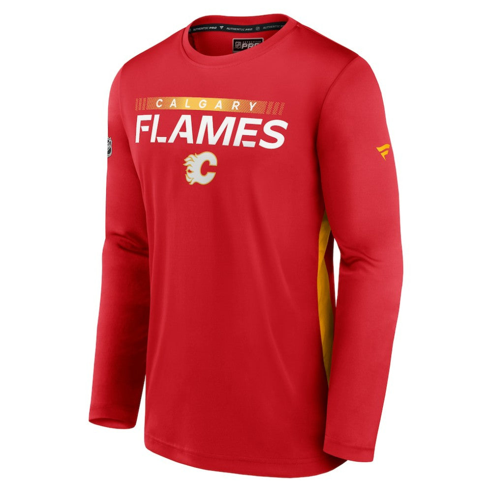 Calgary Flames - Fanatics Authentic Pro Rink Performance Long Sleeve T-Shirt Red