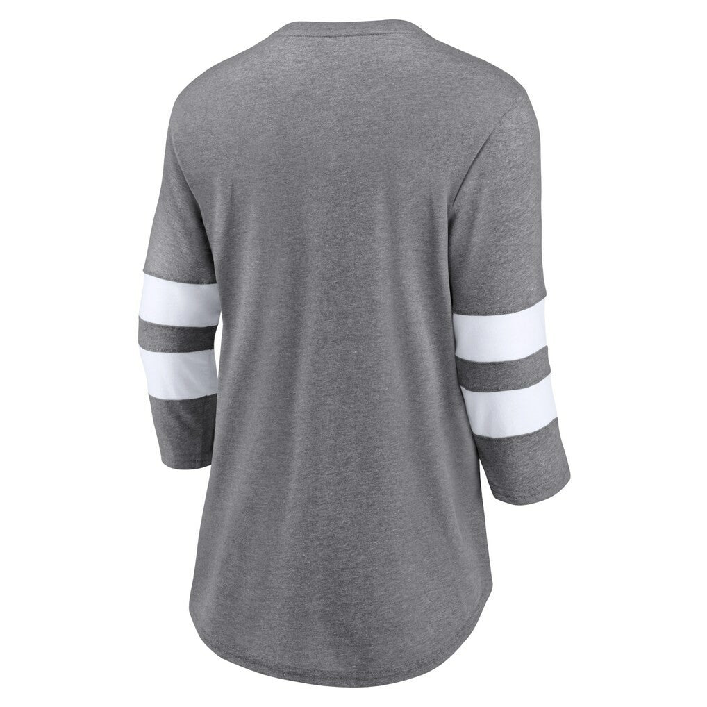 Cleveland Browns Women's Primary Logo 3/4 Sleeve Scoop Neck T-Shirt Heathered Gray - Fanatics