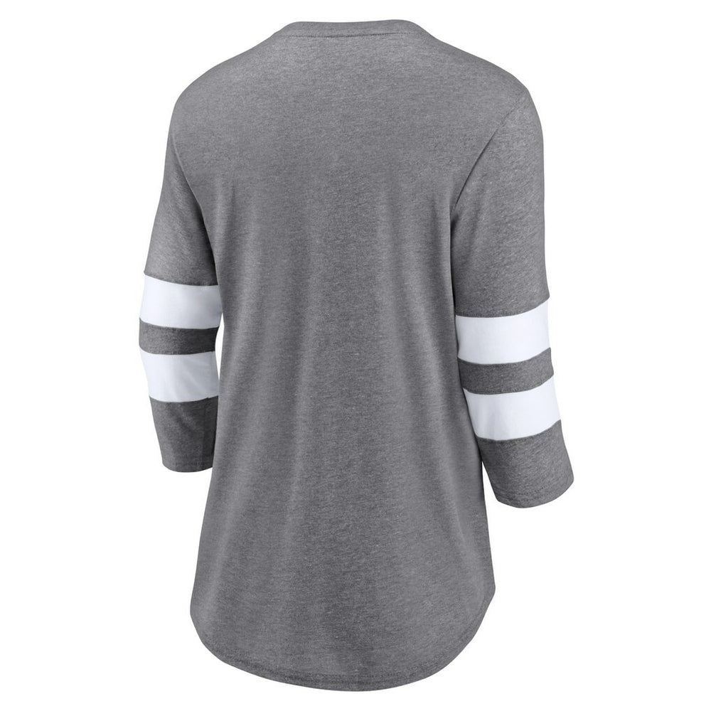 Cleveland Browns Women's Primary Logo 3/4 Sleeve Scoop Neck T-Shirt Heathered Gray - Fanatics