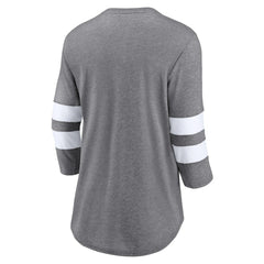 Cleveland Browns Women's Primary Logo 3/4 Sleeve Scoop Neck T-Shirt Heathered Gray - Fanatics