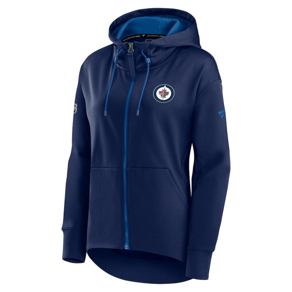 Winnipeg Jets - Fanatics Women's Authentic Pro Rink Full-Zip Hoodie Navy