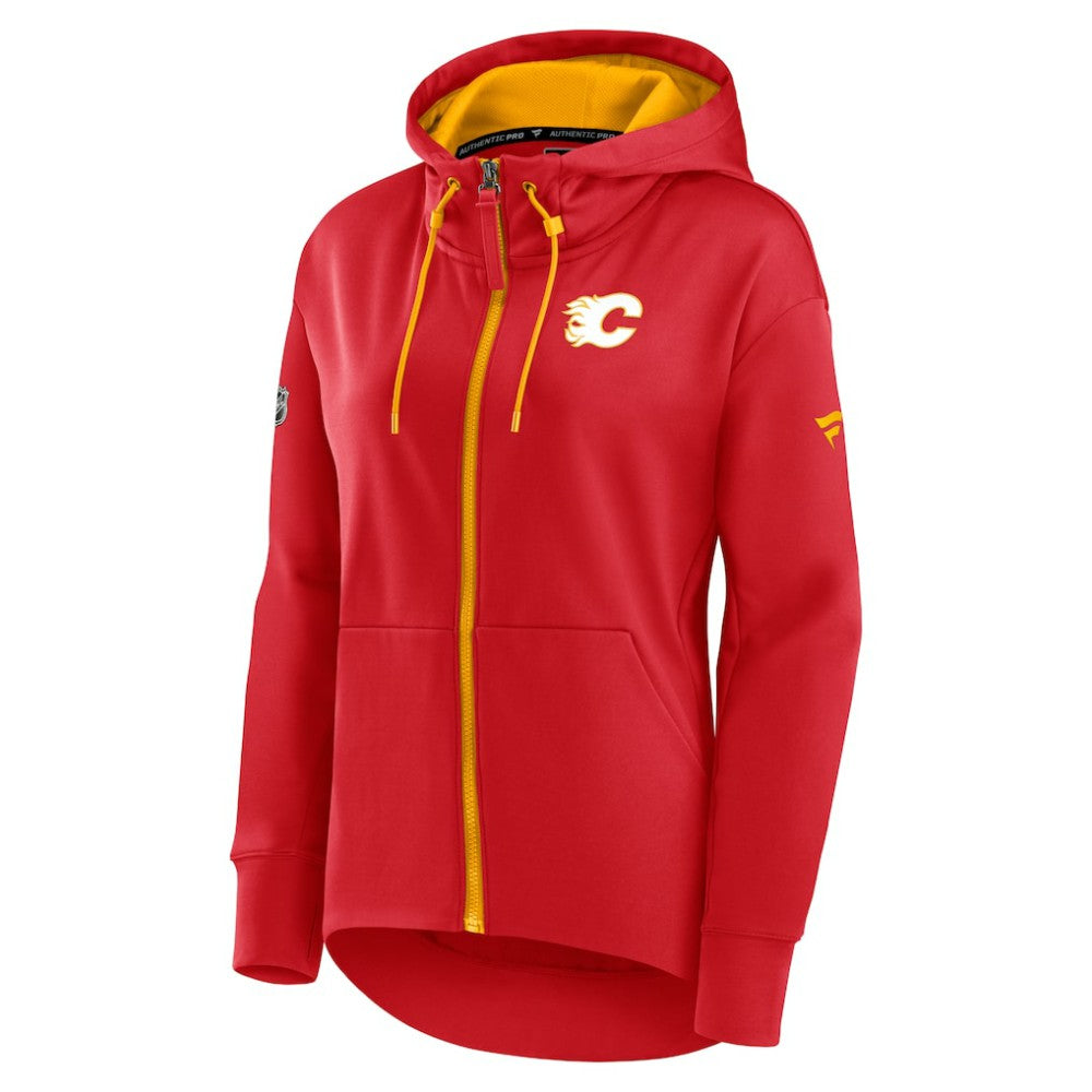 Calgary Flames - Fanatics Women's Authentic Pro Rink Full-Zip Hoodie Red