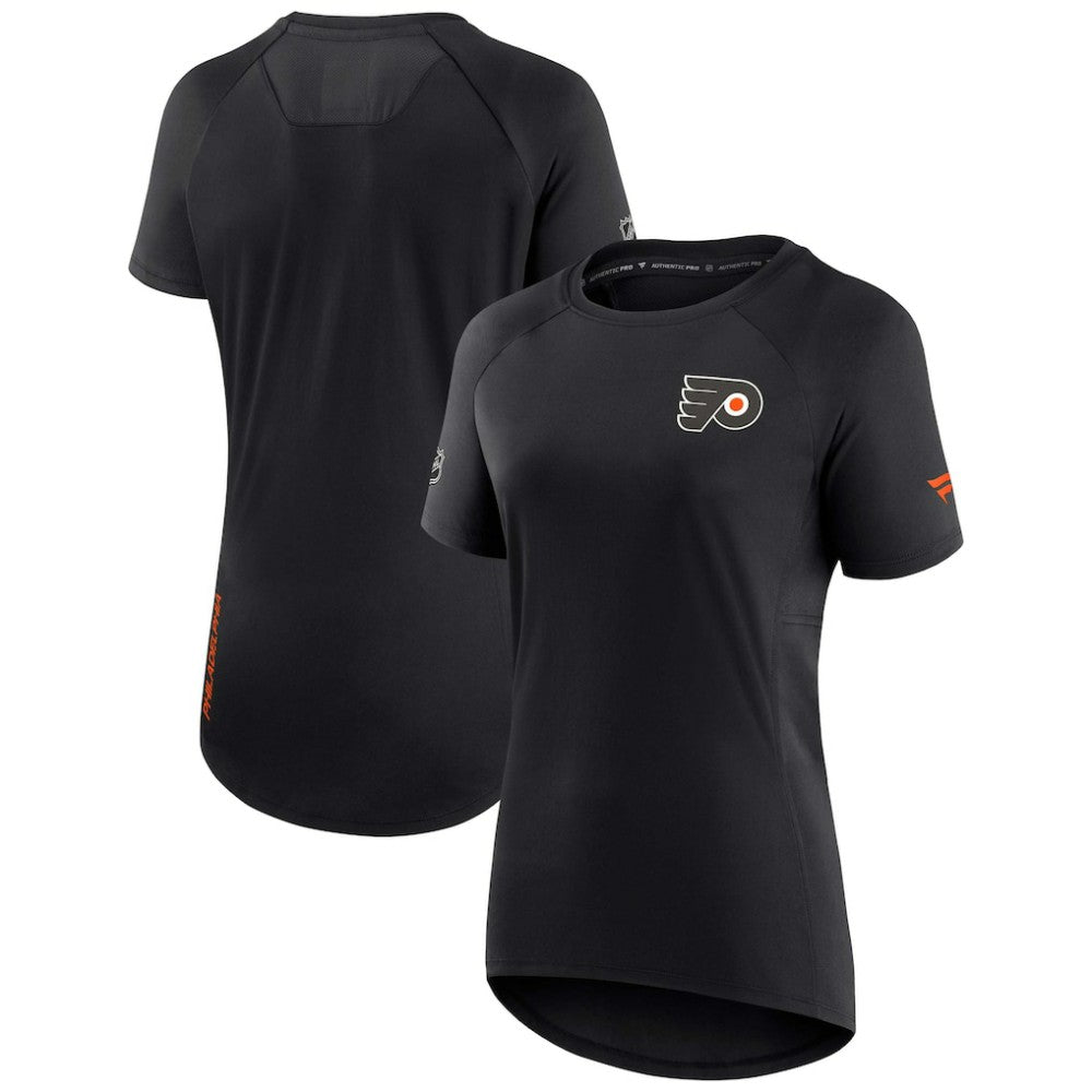 Philadelphia Flyers - Fanatics Women's Authentic Pro Rink Raglan Tech T-Shirt Black
