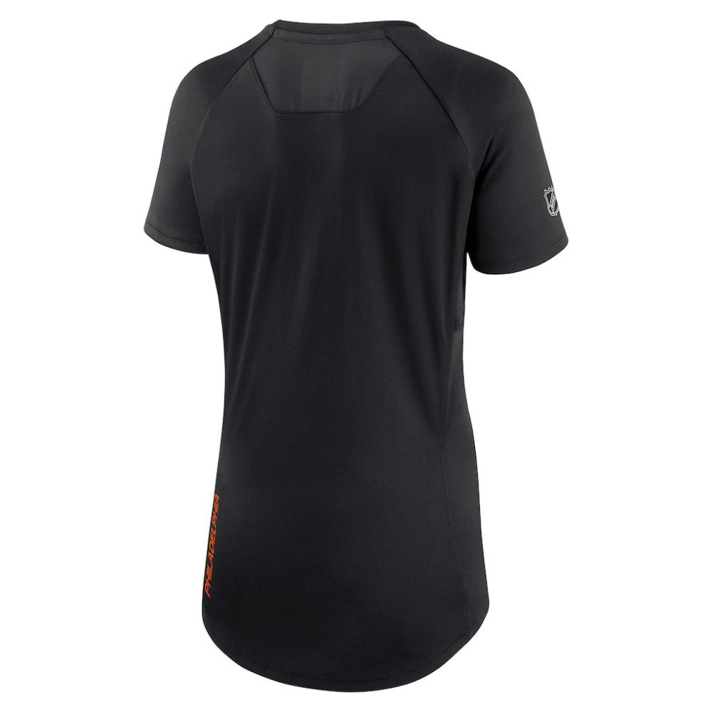 Philadelphia Flyers - Fanatics Women's Authentic Pro Rink Raglan Tech T-Shirt Black