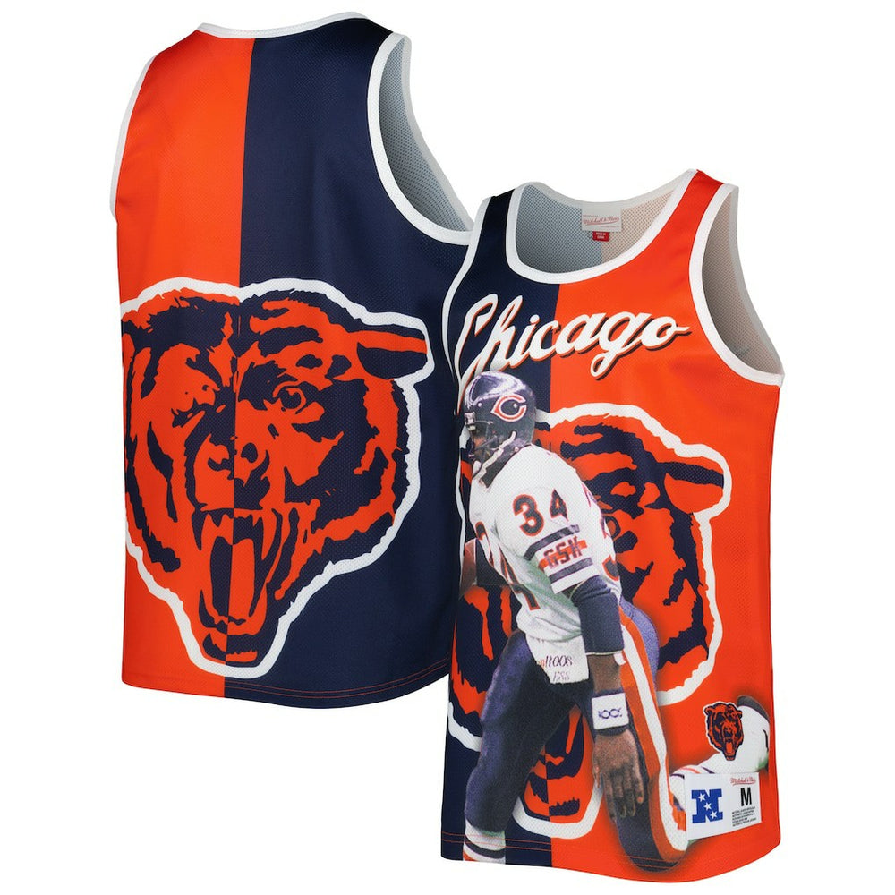 Walter Payton Chicago Bears Retired Player Graphic Tank Top Navy/Orange - Mitchell & Ness