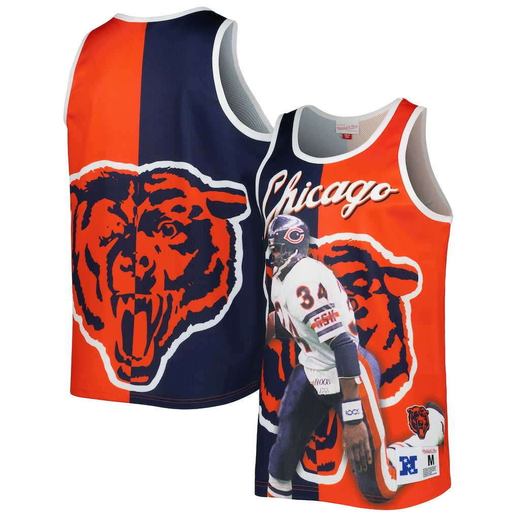 Walter Payton Chicago Bears Retired Player Graphic Tank Top Navy/Orange - Mitchell & Ness