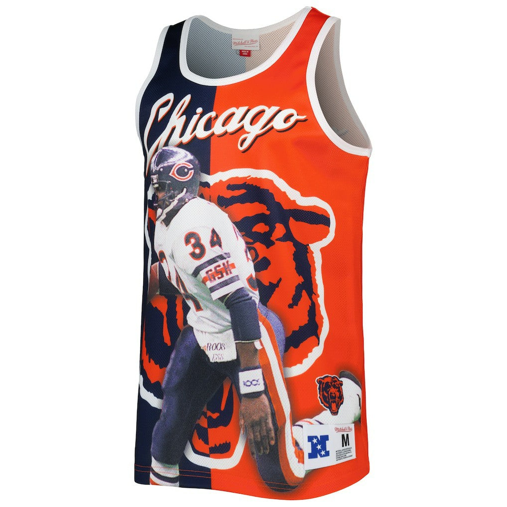 Walter Payton Chicago Bears Retired Player Graphic Tank Top Navy/Orange - Mitchell & Ness
