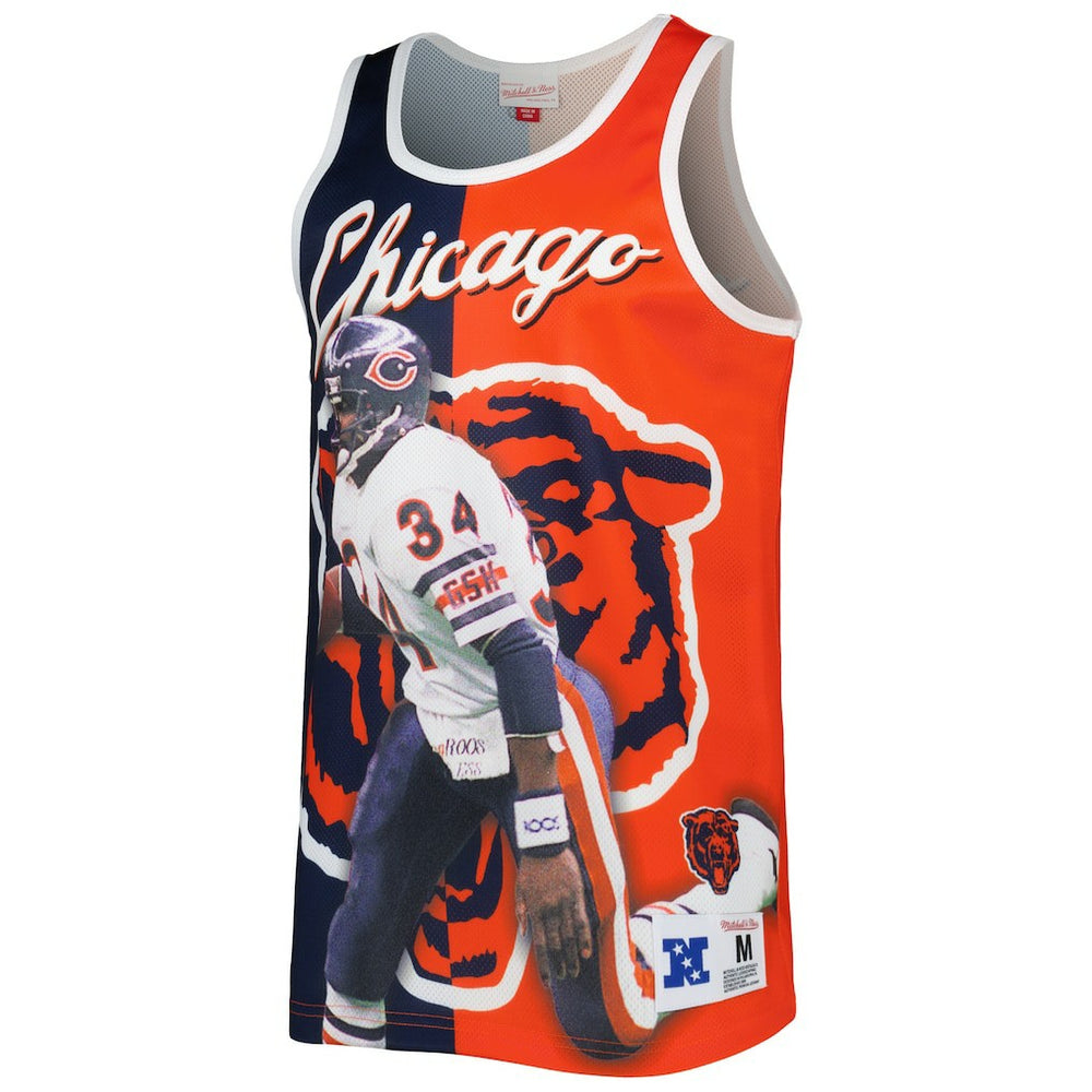 Walter Payton Chicago Bears Retired Player Graphic Tank Top Navy/Orange - Mitchell & Ness