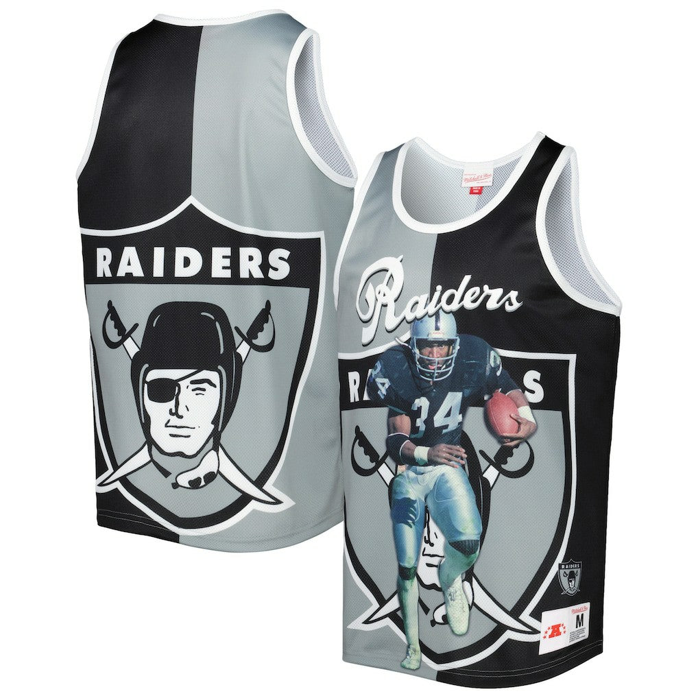 Bo Jackson Las Vegas Raiders Retired Player Graphic Tank Top Black/Silver - Mitchell & Ness