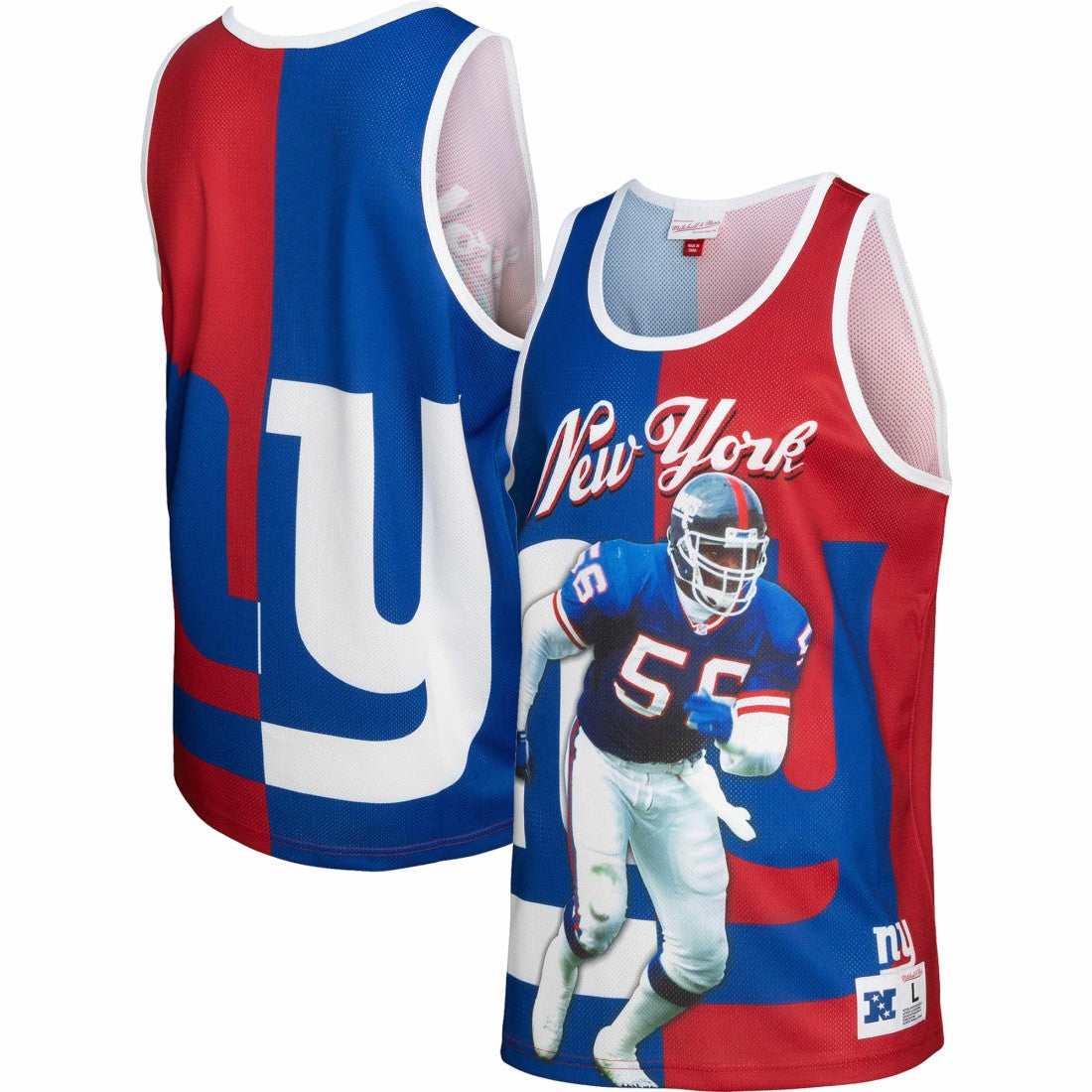 Lawrence Taylor New York Giants Retired Player Graphic Tank Top Royal/Red - Mitchell & Ness