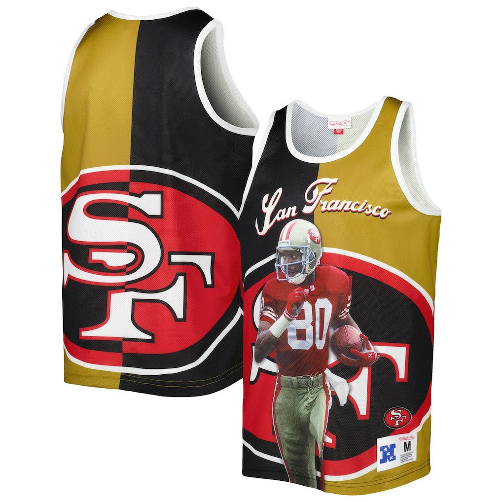 Jerry Rice San Francisco 49ers Retired Player Graphic Tank Top Black/Gold - Mitchell & Ness