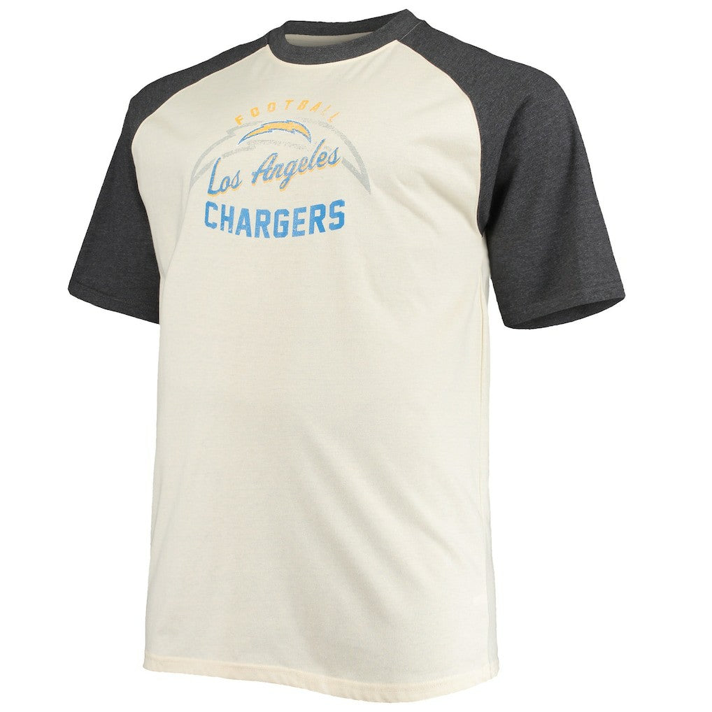 Justin Herbert Los Angeles Chargers Big & Tall Player Name & Number Raglan T-Shirt Oatmeal - NFL