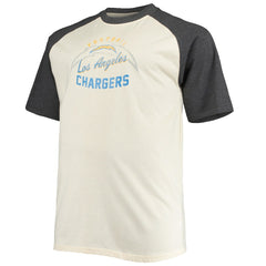 Justin Herbert Los Angeles Chargers Big & Tall Player Name & Number Raglan T-Shirt Oatmeal - NFL