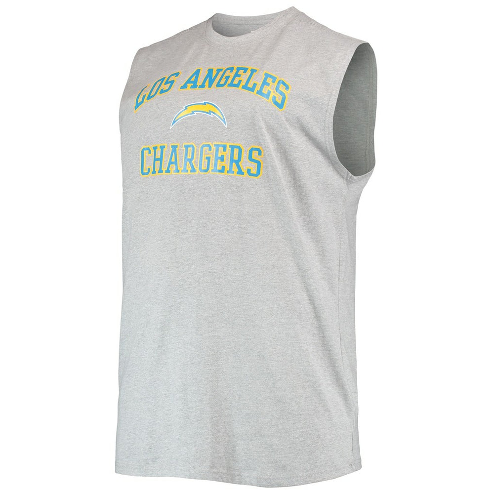 Justin Herbert Los Angeles Chargers Big & Tall Player Name & Number Muscle Tank Top Heathered Gray - NFL