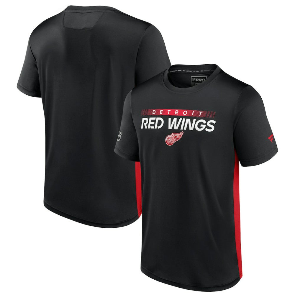 Detroit Red Wings - Fanatics Authentic Pro Rink Tech T-Shirt Black/Red