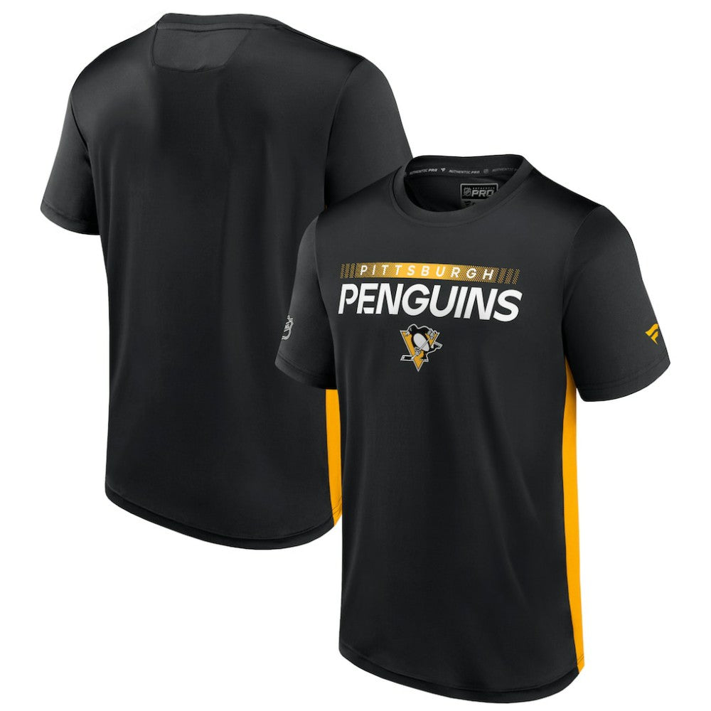 Pittsburgh Penguins Fanatics Authentic Pro Rink Tech T-Shirt Black/Gold