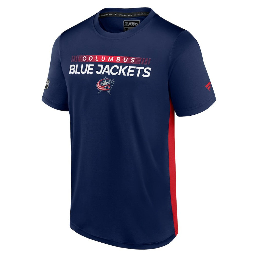 Columbus Blue Jackets - Fanatics Authentic Pro Rink Tech T-Shirt Navy/Red