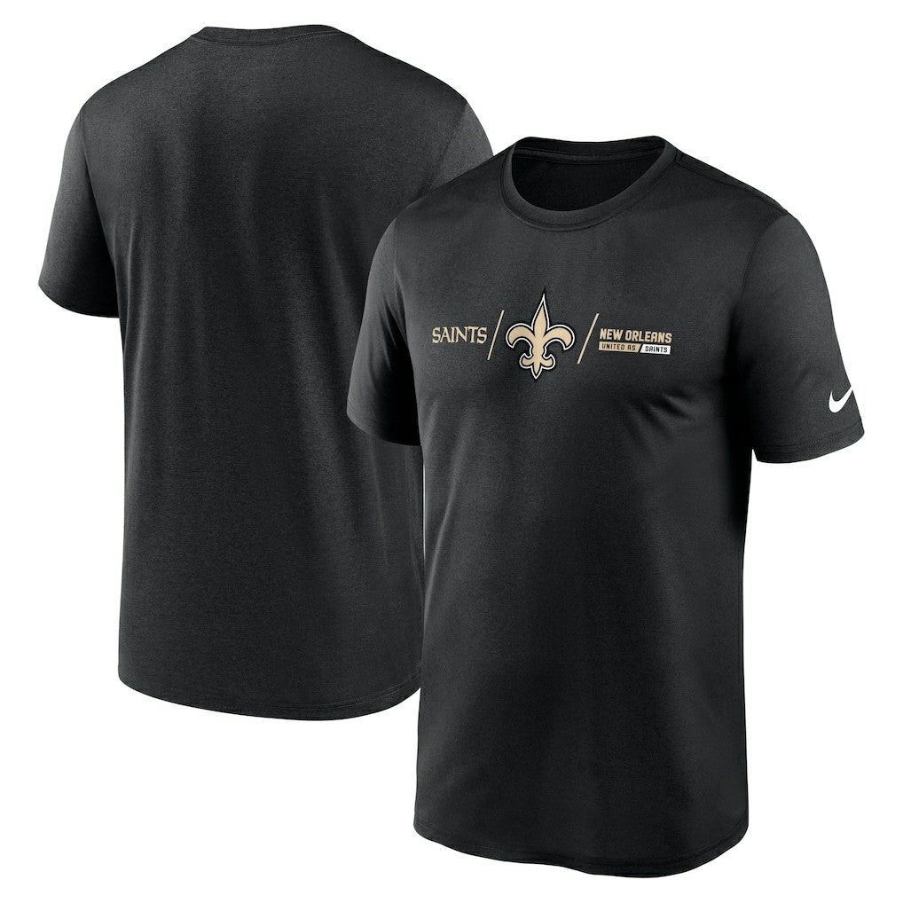 New Orleans Saints Horizontal Lockup Legend Performance T-Shirt Black - Nike