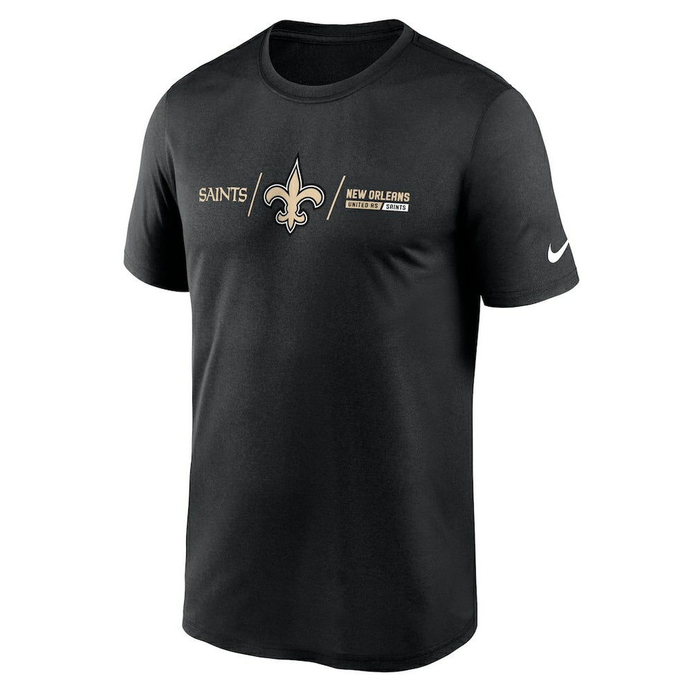 New Orleans Saints Horizontal Lockup Legend Performance T-Shirt Black - Nike