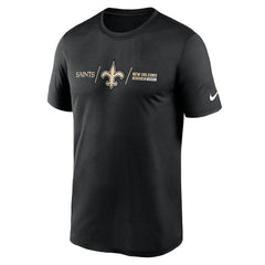 New Orleans Saints Horizontal Lockup Legend Performance T-Shirt Black - Nike