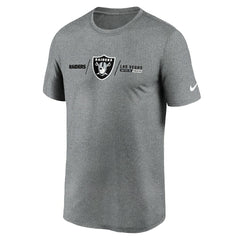 Las Vegas Raiders Horizontal Lockup Legend Performance T-Shirt Heather Charcoal - Nike
