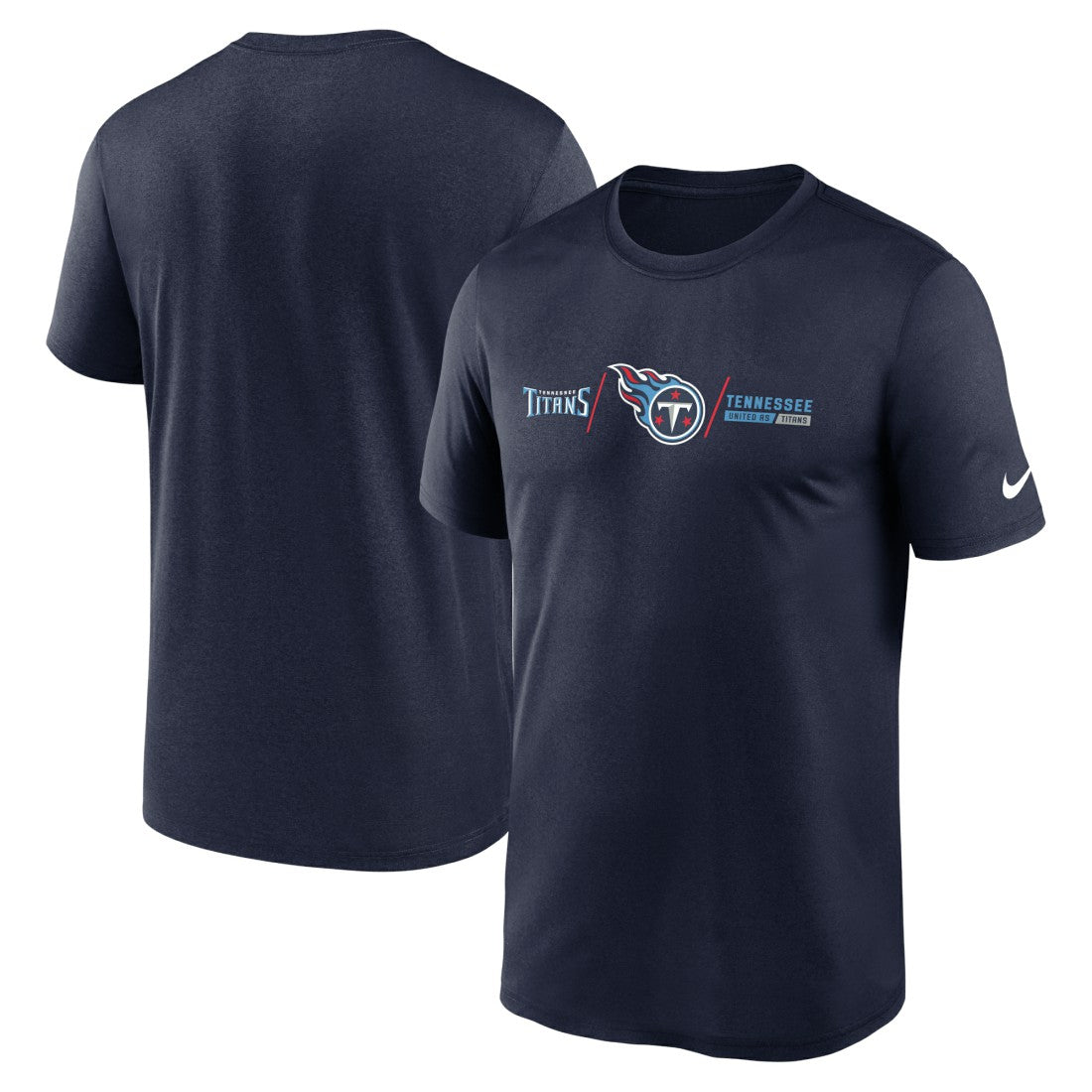 Tennessee Titans Horizontal Lockup Legend Performance T-Shirt Navy - Nike