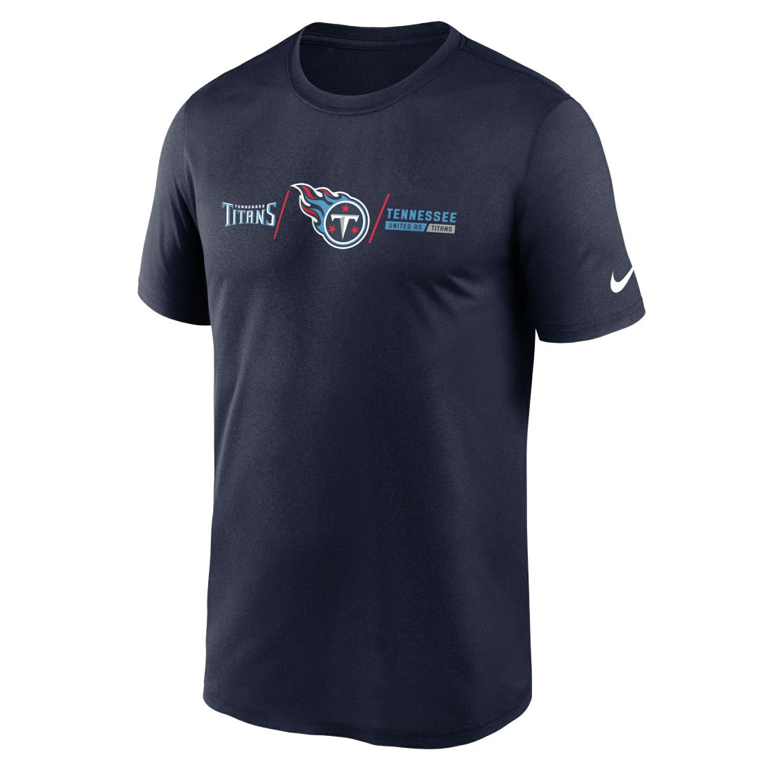 Tennessee Titans Horizontal Lockup Legend Performance T-Shirt Navy - Nike