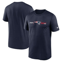 New England Patriots Horizontal Lockup Legend T-Shirt Navy - Nike
