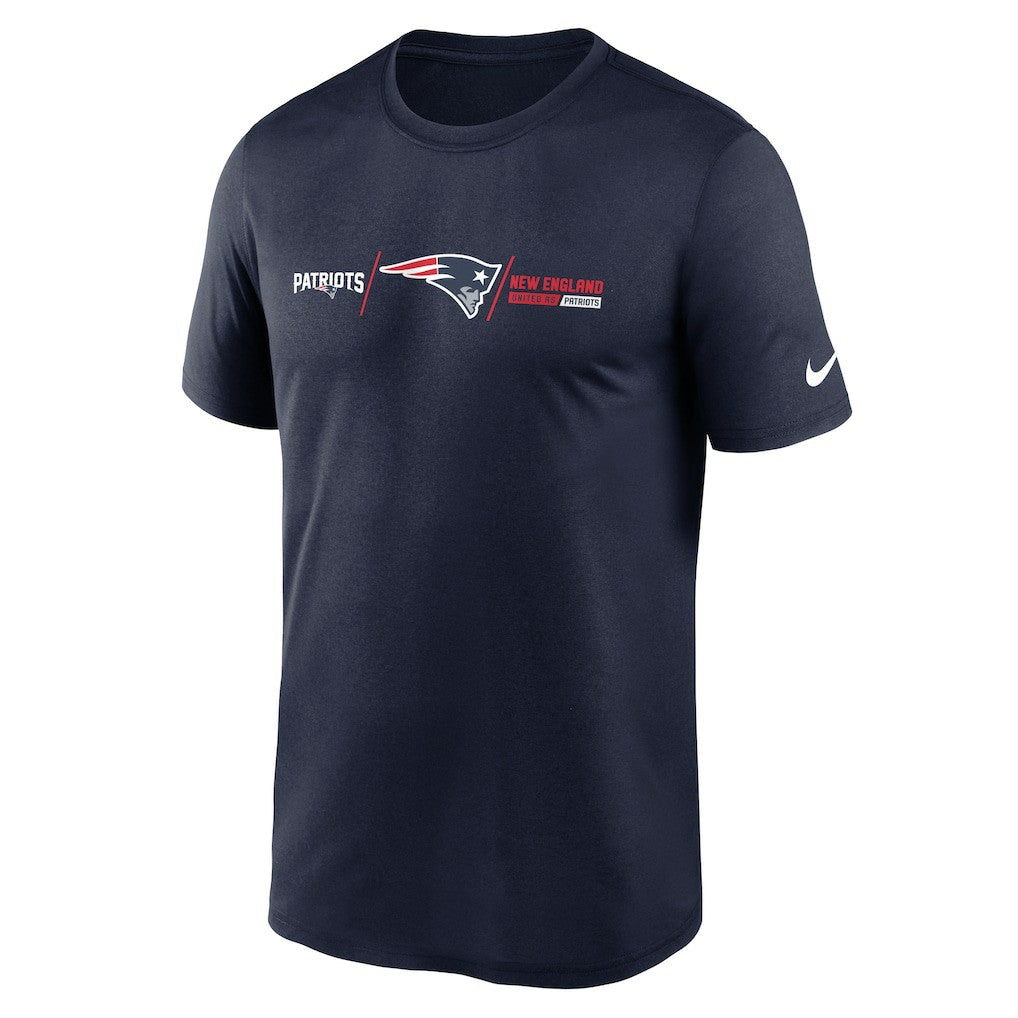 New England Patriots Horizontal Lockup Legend T-Shirt Navy - Nike