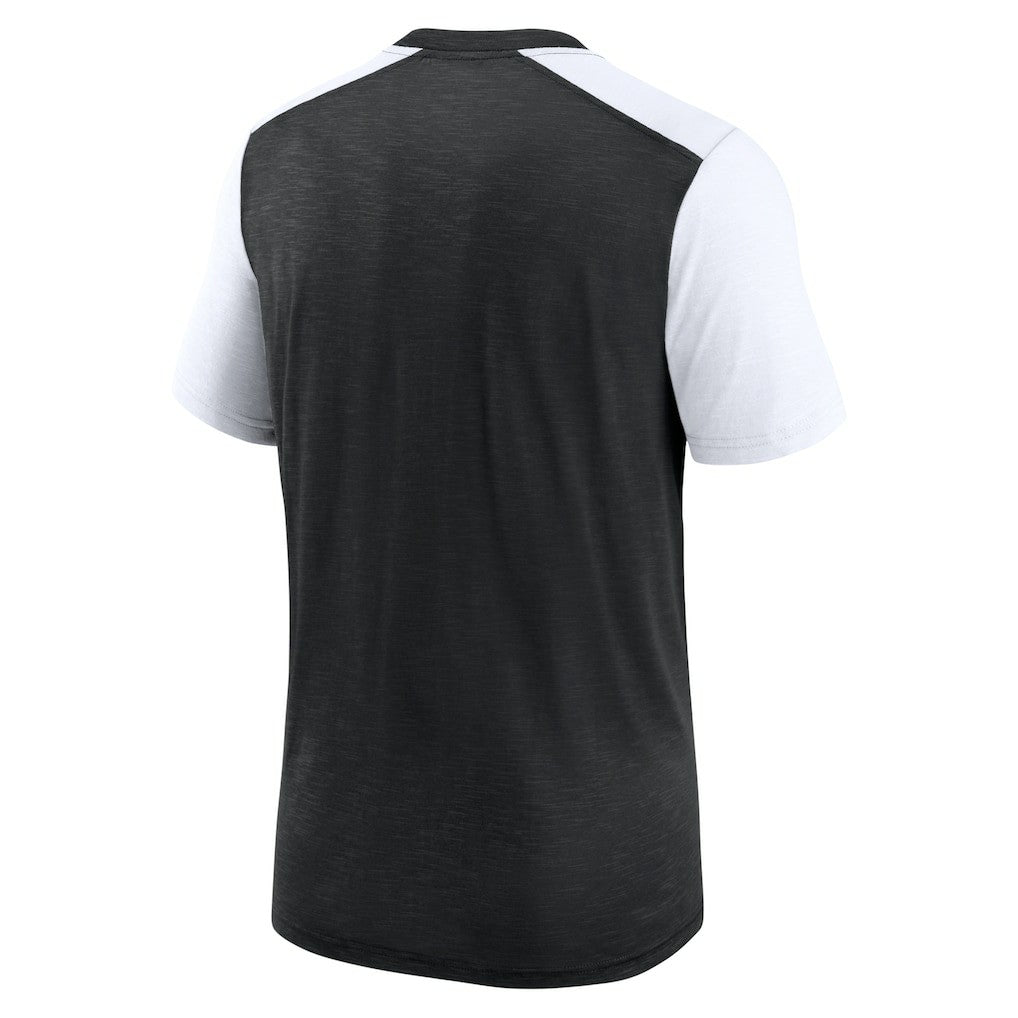 Las Vegas Raiders Color Block Team Name T-Shirt Heathered Black/White - Nike