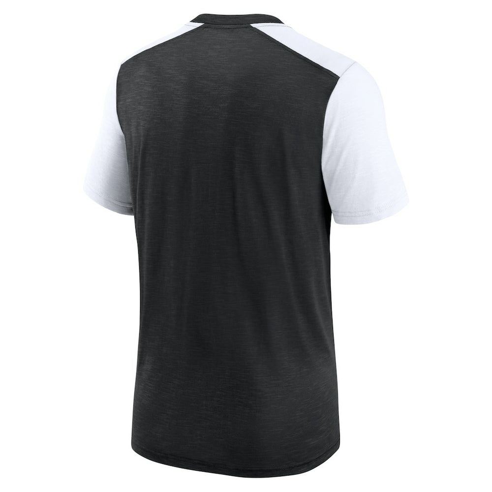 Las Vegas Raiders Color Block Team Name T-Shirt Heathered Black/White - Nike