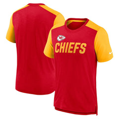 Kansas City Chiefs Color Block Team Name T-Shirt Heathered Red/Heathered Gold - Nike