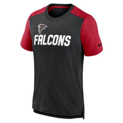 Atlanta Falcons Color Block Team Name T-Shirt Heathered Black/Heathered Red - Nike