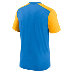 Los Angeles Chargers Color Block Team Name T-Shirt Heathered Powder Blue/Heathered Gold - Nike