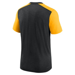 Pittsburgh Steelers Color Block Team Name T-Shirt Heathered Black/Heathered Gold - Nike