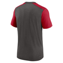 Tampa Bay Buccaneers Color Block Team Name T-Shirt Heathered Pewter/Heathered Red - Nike