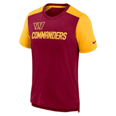 Washington Commanders Color Block Team Name T-Shirt Heathered Burgundy/Heathered Gold - Nike