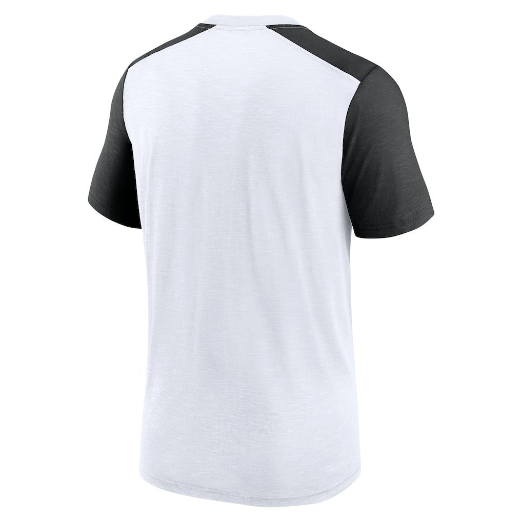 New Orleans Saints Color Block Team Name T-Shirt White/Heathered Black - Nike