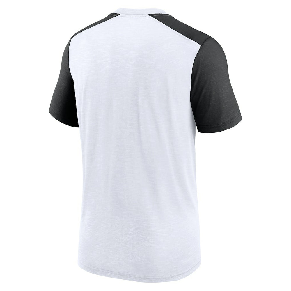 New Orleans Saints Color Block Team Name T-Shirt White/Heathered Black - Nike