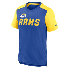 Los Angeles Rams Color Block Team Name T-Shirt Heathered Royal/Heathered Gold - Nike