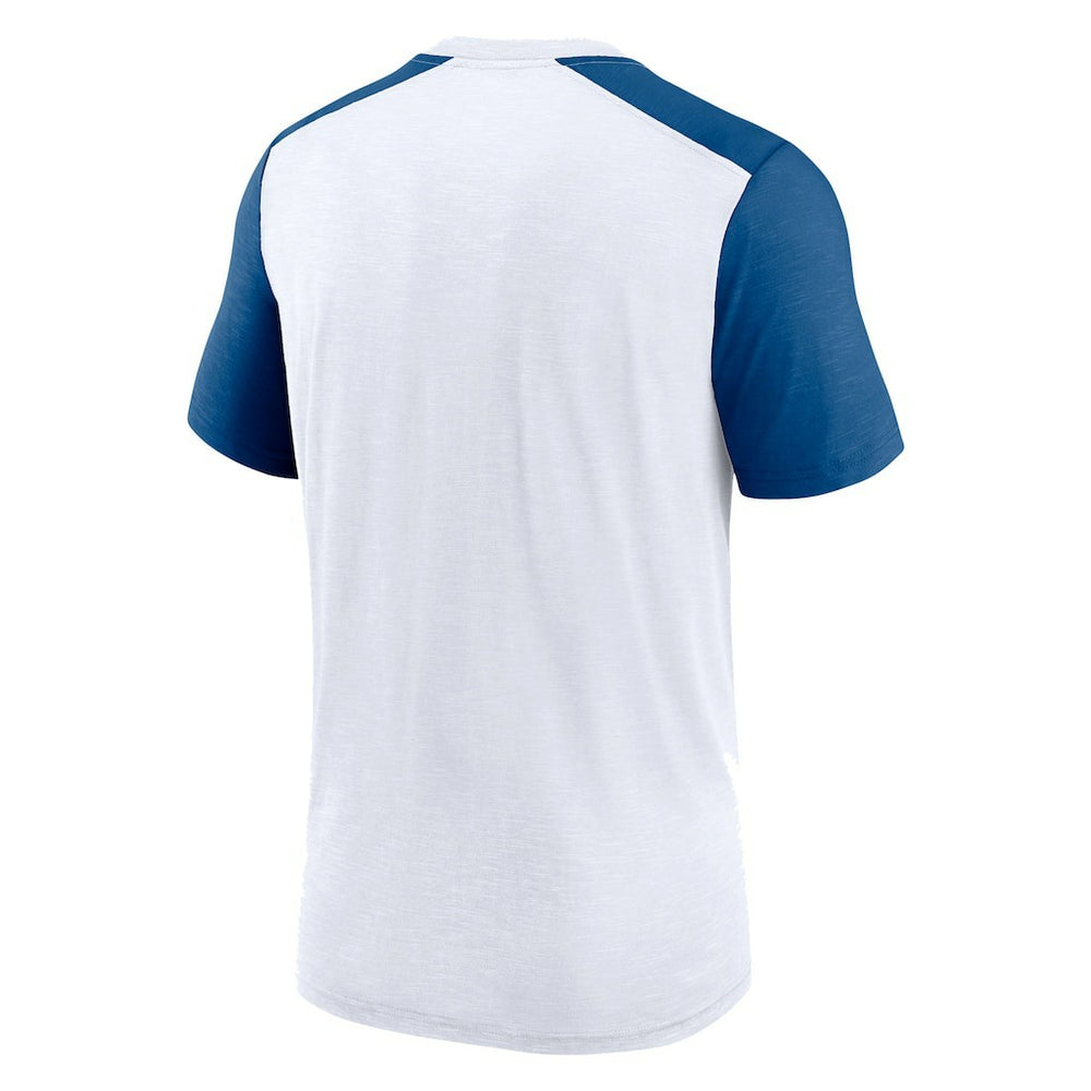 Indianapolis Colts Color Block Team Name T-Shirt White/Heather Royal - Nike